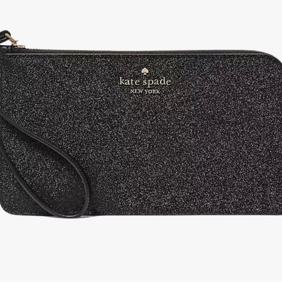 Kaye Spade medium size wristlet Glitter mixed-Black